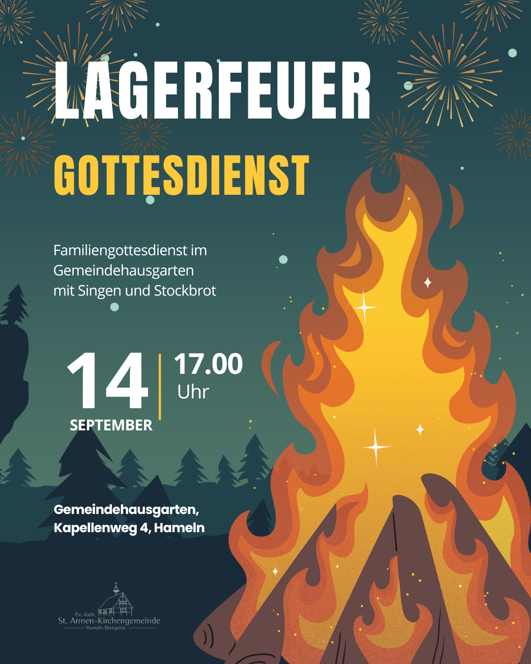 Einladung zum Lagerfeuergottesdienst